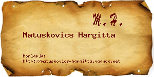 Matuskovics Hargitta névjegykártya